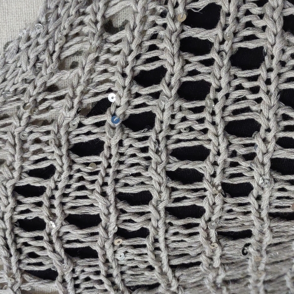 Eileen Fisher Open Weave Italian Yarn Box Top With Sparkles Size M - Picture 4 of 14